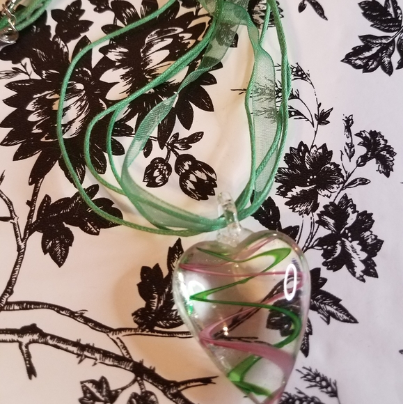 Glass pendant necklace  jo28 - Picture 1 of 5